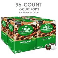 Green Mountain Coffee Hazelnut Flavored K-Cup Pods, Light Roast, 96 Count for Ke