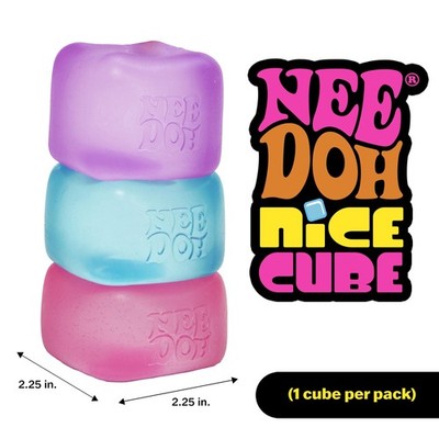 NeeDoh Nice Cube Sensory Squeeze Toy with Super Solid Squish - 2.25'' Cube - Pink