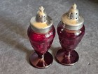 Vtg Fenton Georgian Amberina Red Ruby Salt & Pepper Shaker Set — photo 2