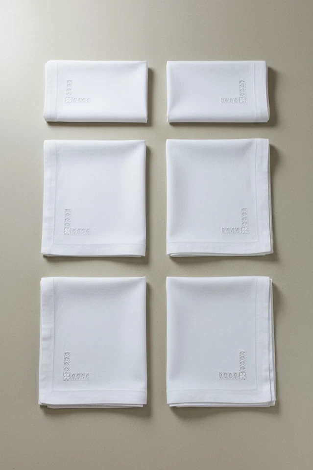 Linen Dinner Napkin 18X18 White with Hemstitched by Decorating Touch, Set of 12 - Image 4 of 4