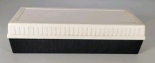 Vintage 1980s 15 Cassette Tape Storage Holder Hard Plastic Case Black White