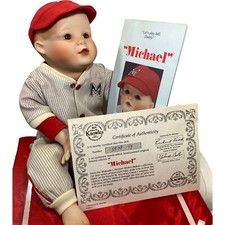 Vintage Knowles Yolanda Bello MICHAEL Bisque Porcelain Doll Baseball Retire 1991