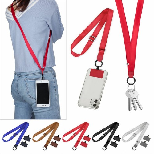 Regulowana smycz crossbody do telefonu komórkowego z nylonową łatką smartfony pasek na szyję - Zdjęcie 3 z 15