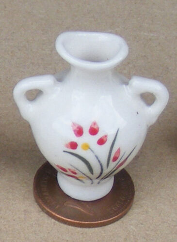 Vase crème et céramique rouge 3,5 cm Tumdee échelle 1:12 poupées ornement maison RF6 - Photo 1/1