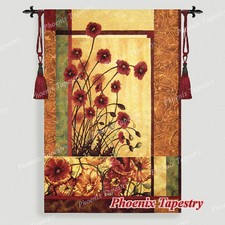Modern Poppies Fine Art Tapestry Wall Hanging, Cotton 100%, 53"x33", UK