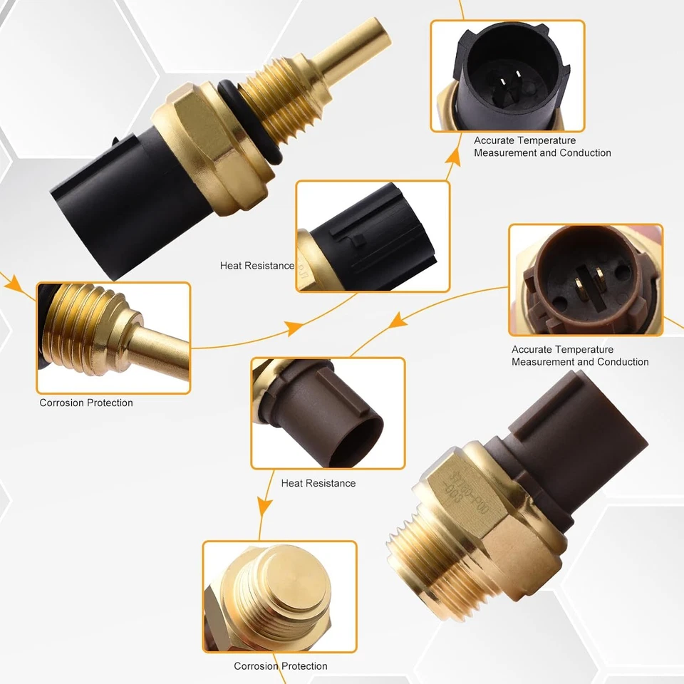 1 juego de interruptor de ventilador de refrigeración y sensor de temperatura de refrigerante para Honda CR-V Civic Acura Foto 4 de 4