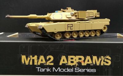 US MBT M1A2 Abrams tank desert with display case 1:72 Heng long diecast Model