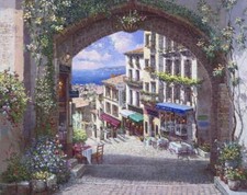Ceramic Backsplash Tile Mural Street Scene Landscape - Arch De Cagnes