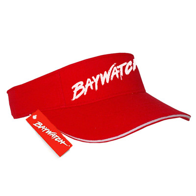 LIZENZIERTE BAYWATCH  ROT/WEISS SANDWICH SONNENBLENDE LIFEGUARD KAPPE