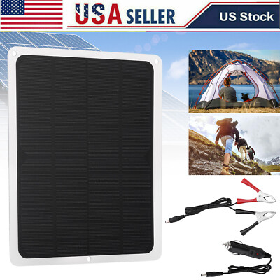 20W Solar Panel 12V Trickle Charger Battery Charger Kit Maintainer Boat Car RV