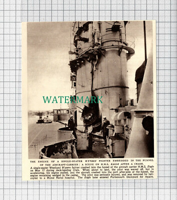 C3994) HMS Eagle Wyvern Fighter Plane Aircraft Crash - 1955 Cutting