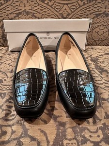 Bandolino Liberty Loafers Black Croc Size 6
