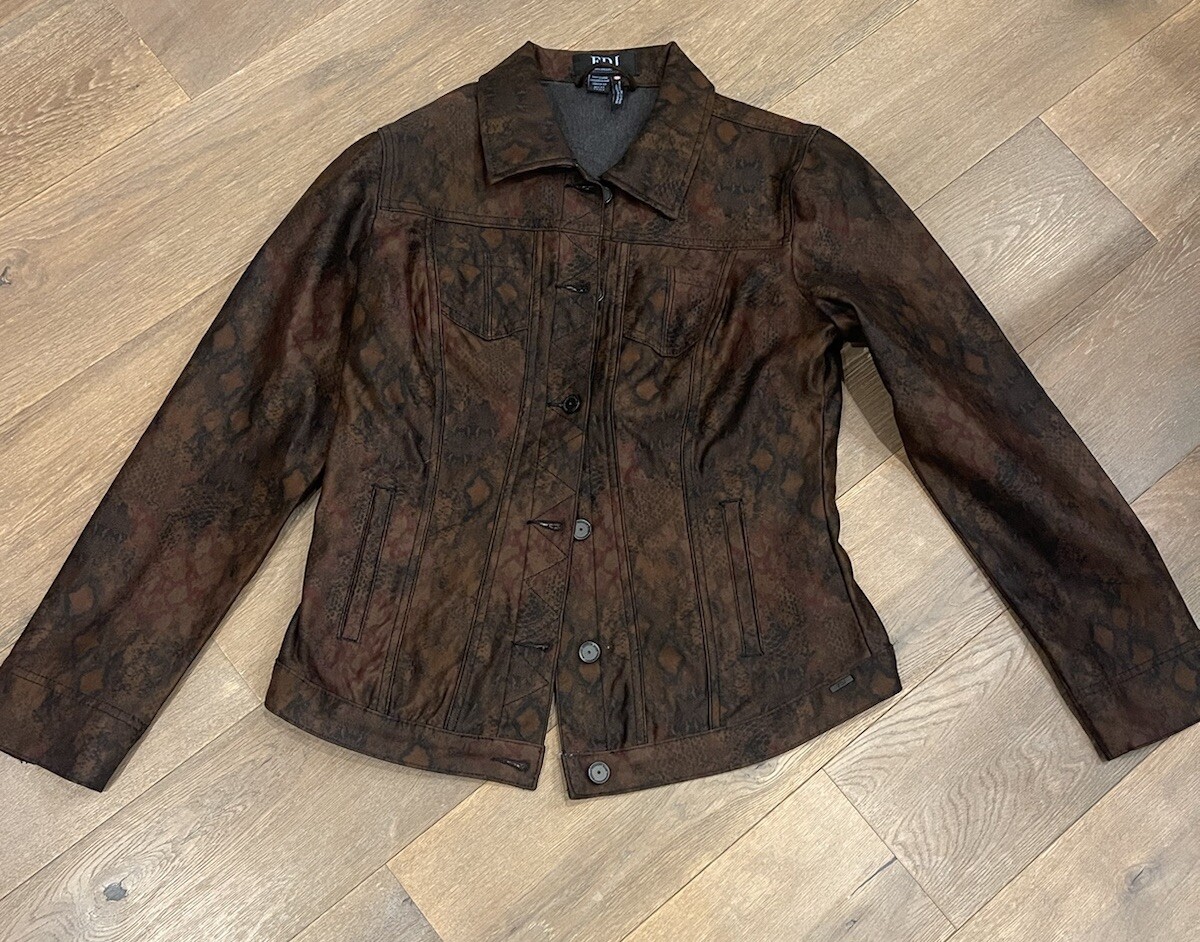 FRENCH DRESSING FDJ Jacket Brown Button Small - image 1