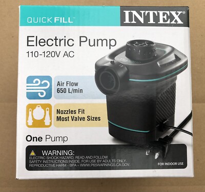 Intex Quick Fill Electric Pump 110-120V AC Inflates & Deflates - Brand New