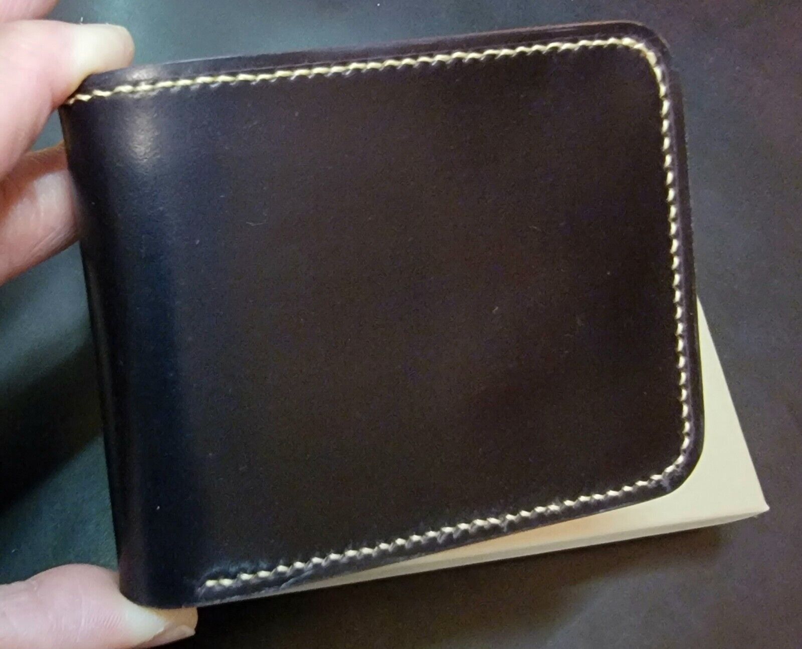 Horween Shell Cordovan Leather Bi-Fold Wallet Color eBay