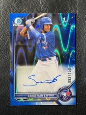 SEBASTIAN ESPINO 2022 Bowman Chrome Blue Lava Refractor Auto 93/150 1st