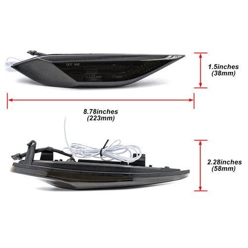 Smoke Sequential LED Side Marker Signal Lights For Porsche Cayenne 958 2011-2014 - Bild 7 von 10