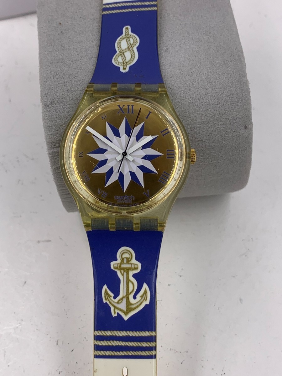 Swatch watch BLUE ANCHORAGE GK140 Unisex 34mm 1991 new  display picture 2