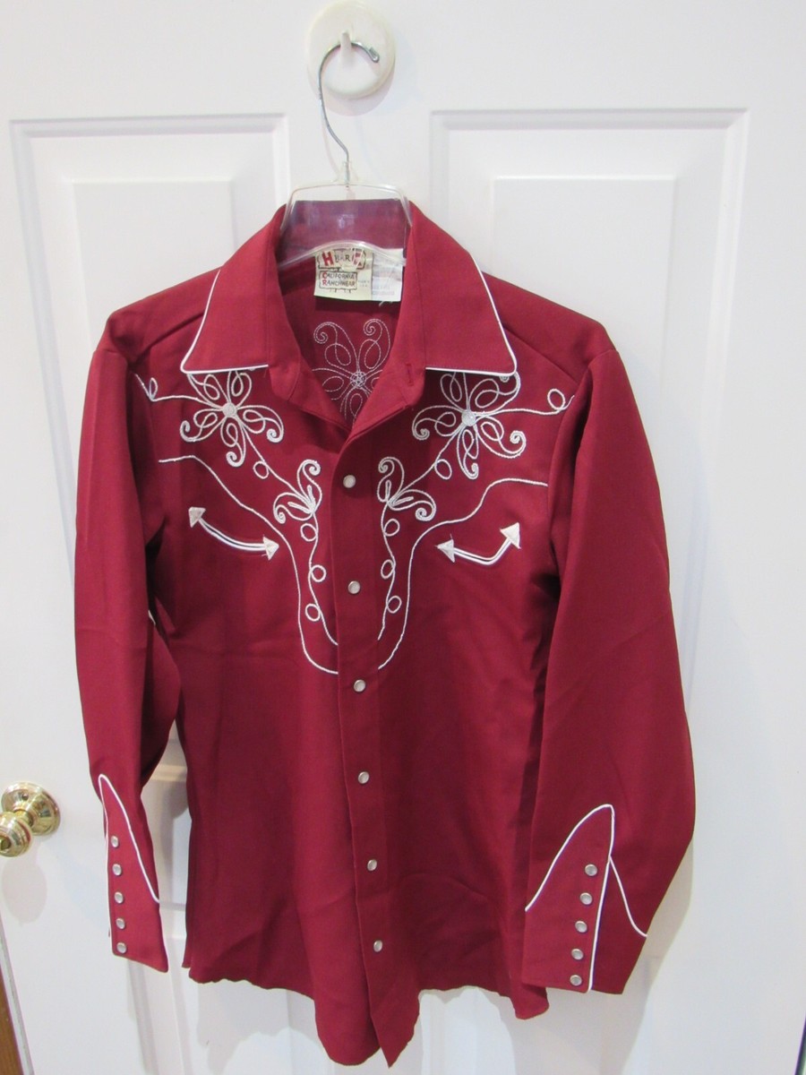 Vintage H Bar C California Ranchwear Red Shirt men's size Vintage H Bar C California Ranchwear Red Shirt men's size