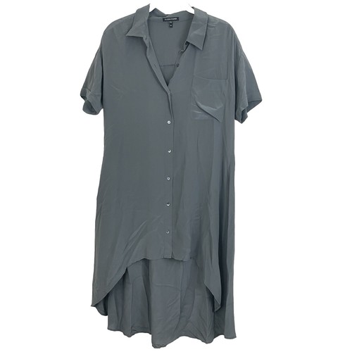 eileen fisher colorblock silk tunic dress Eileen Fisher Women's Silk Tunic Gray/Black Colorblock Long Sleeve 2Pockets S/P