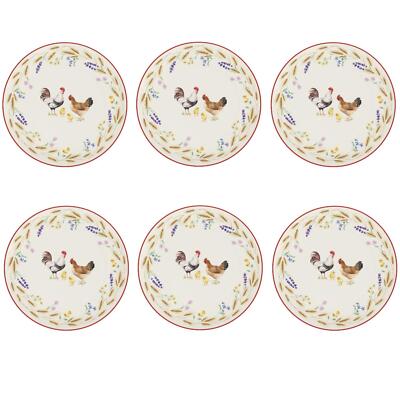 6er Set Frühstücksteller COUNTRY LIFE Motiv 1 D. 19cm Porzellan Easy Life