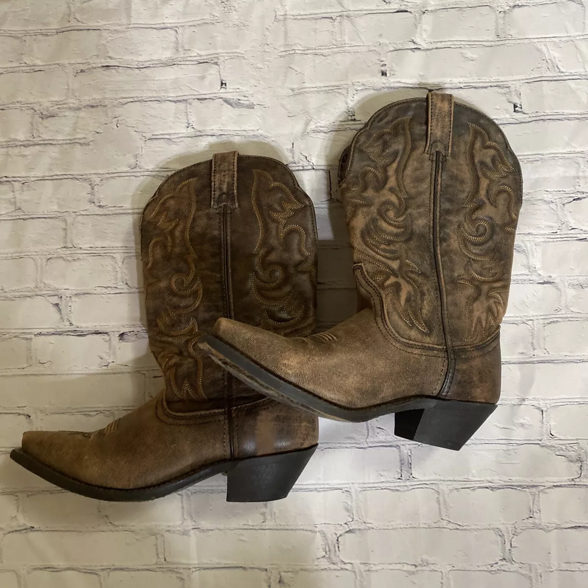 Laredo Authentic Western Leather Cowboy Boots Women s 9W Style 51059