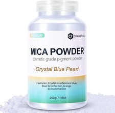 Mica Powder,7.05OZ  200g  ,Crystal Blue Pearl Mica Powder Pigment for Epoxy