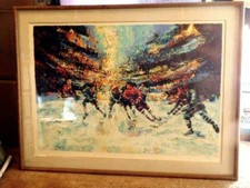 Mark King Hot Ice Hockey Serigraph Print Signed Numbered Framed 31