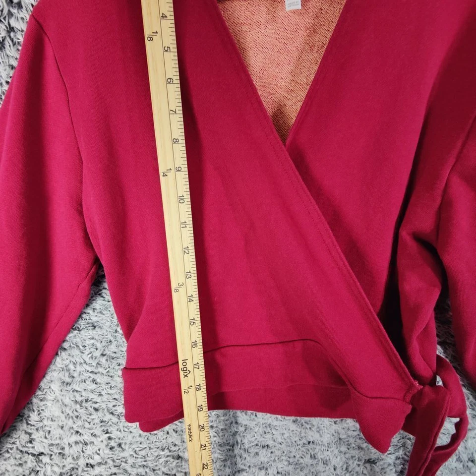 Fabletics Burgundy Wrap Crop Sweatshirt Ballet Dance Athletic Workout Womens XXL - Image 4 of 4