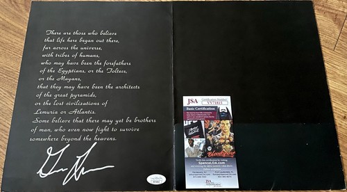 Creator Glen Larson signed Battlestar Galactica Officers Fan Club folder JSA COA