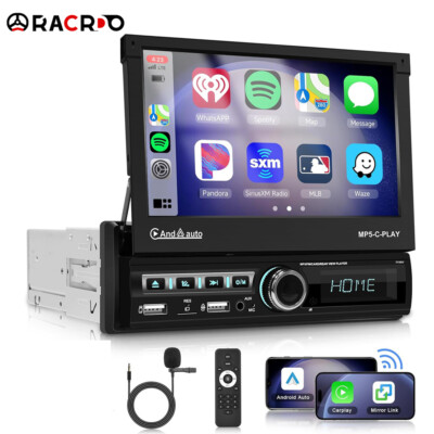 Wireless CarPlay 1 DIN 7 Zoll Autoradio mit Ausfahrbarem Display Bluetooth USB