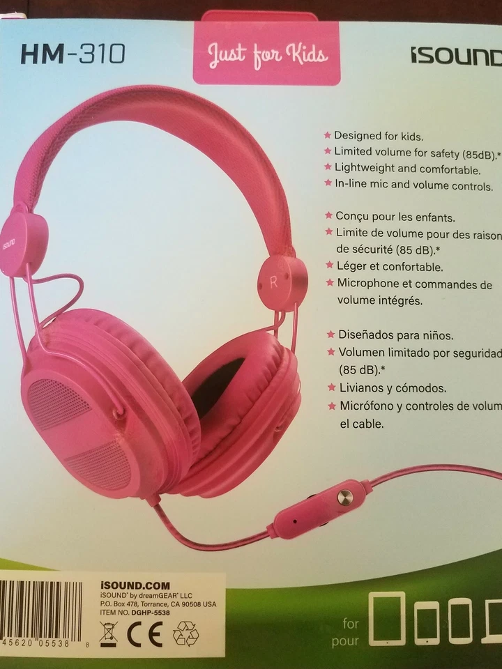 Auriculares iSound HM-310 para niños rosa DG-DGHP-5538 Foto 2 de 4