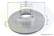 Coated Brake Disc - Supersedes ADC1060V Front Axle To Fit Hyundai Accent 95->06