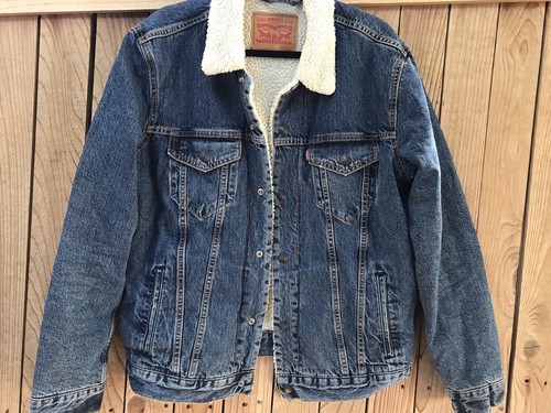Sherpa Lined Denim Jean Jacket Large 