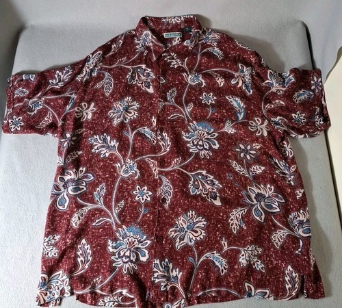 Club Avera Hawaiihemd Herren XXL 2XL Kurzarm geblümt 100% Viskose leicht