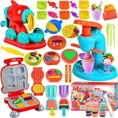 MUOIVG 51 Stück Knete Dough Set für Kinder Kitchen Creations Nudelmaschine Spiel