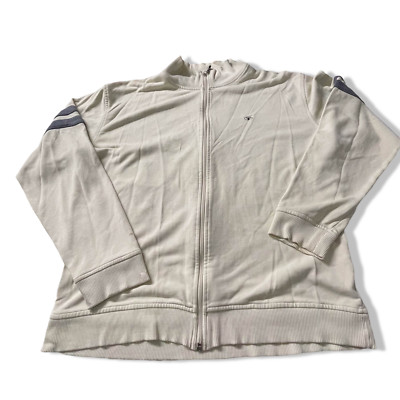 Vintage white Tom Tailor full zip high neck men's Jacket in 2XL| SKU 3841lL29W25