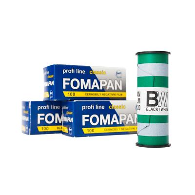 3x Fomapan 100 Classic 120 Rollfilm s/w b/w Schwarzweissfilm Mittelformat