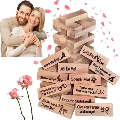 Super Naughty Block Tower Game Couple Activities & Date Night Ideas 48X Blocks
