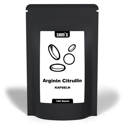 MARKENLOS Arginin + Citrullin 160 Kapseln hochdosiert Mega-Pump 100% rein