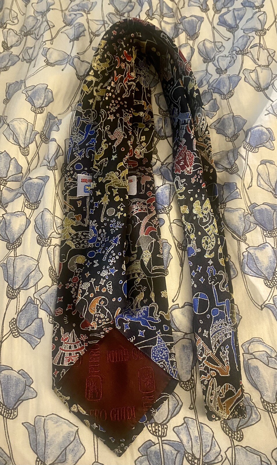 MAGIC CIRCUS PIERO GUIDI 100percent SILK TIE SETA CRAVATTA NECKTIE MADE IN ITALY Rare image 5