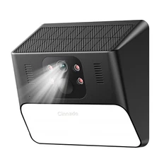Cinnado 2K Security Camera Solar Wall Light Wireless Wifi Outdoor Ai Detection