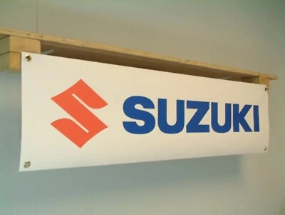 Suzuki Banner Motorcycle Race Workshop Garage Mancave Wall Display pvc Sign