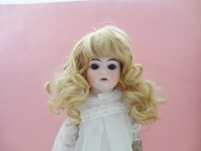 VINTAGE BLONDE CURLS SYNTHETIC BISQUE DOLL WIG / BUY 10 GET FREE SHIPPING