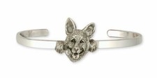 German Shepherd Bracelet Jewelry Sterling Silver Handmade Dog Bracelet GS11-CB