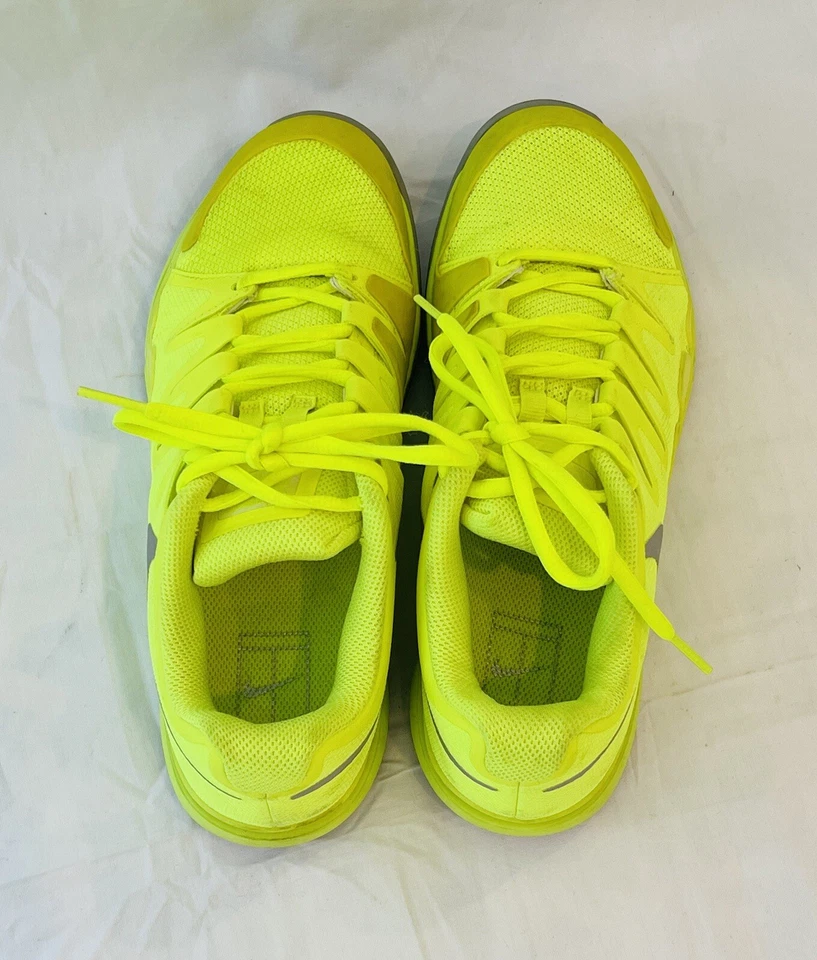 NIKE Federer Zoom Vapor 9.5 Tennis Shoes Volt/Wolf Grey Size 7.5 Rare 2015 Green - Image 3 of 4