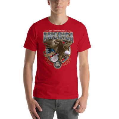 American Eagle ''Born Free'' Patriotic Unisex T-Shirt - Dave Gink Original Art