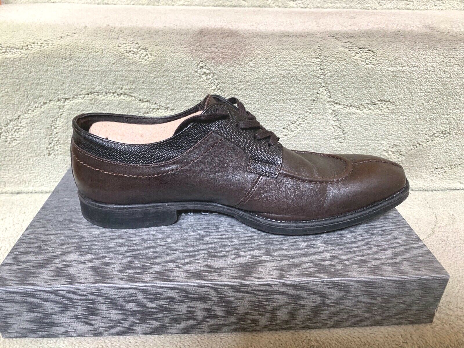 SAOLA Scarpe eleganti Oxford Bacco Bucci fatte a mano in Italia pelle punta spaccata derby marrone 9