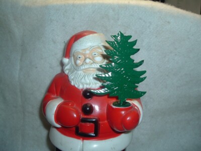 REPLACEMENT PLASTIC DARK GREEN TREE for HAND OF VINTAGE ROYAL SANTA or SNOWMAN