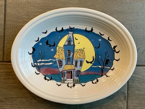 Fiesta Ware Homer Laughlin Halloween Nights Dancing Skeletons Platter